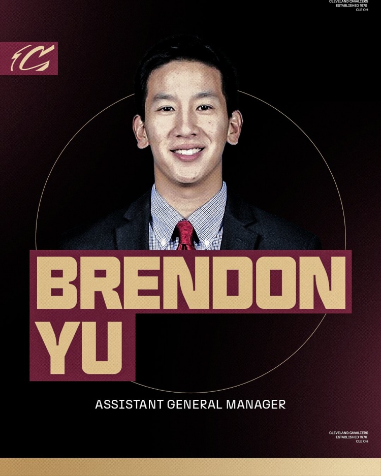 骑士官方：球队华裔球探总监Brendon Yu已被提拔为助理总经理